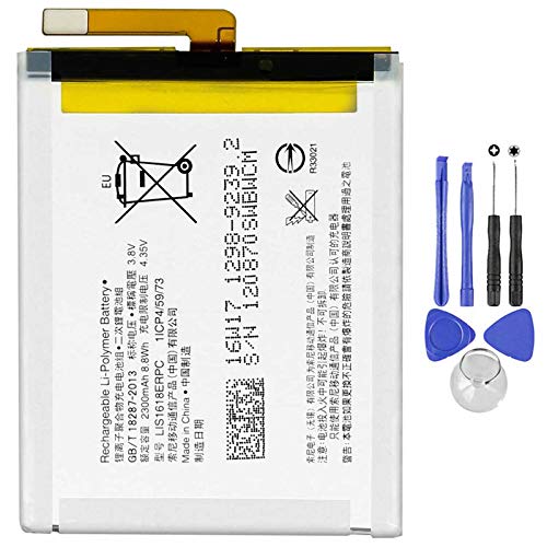 Batería compatible con Sony Xperia E5 LIS1618ERPC de alta capacidad 2300 mAh 1298 9240 con kit de montaje incluido