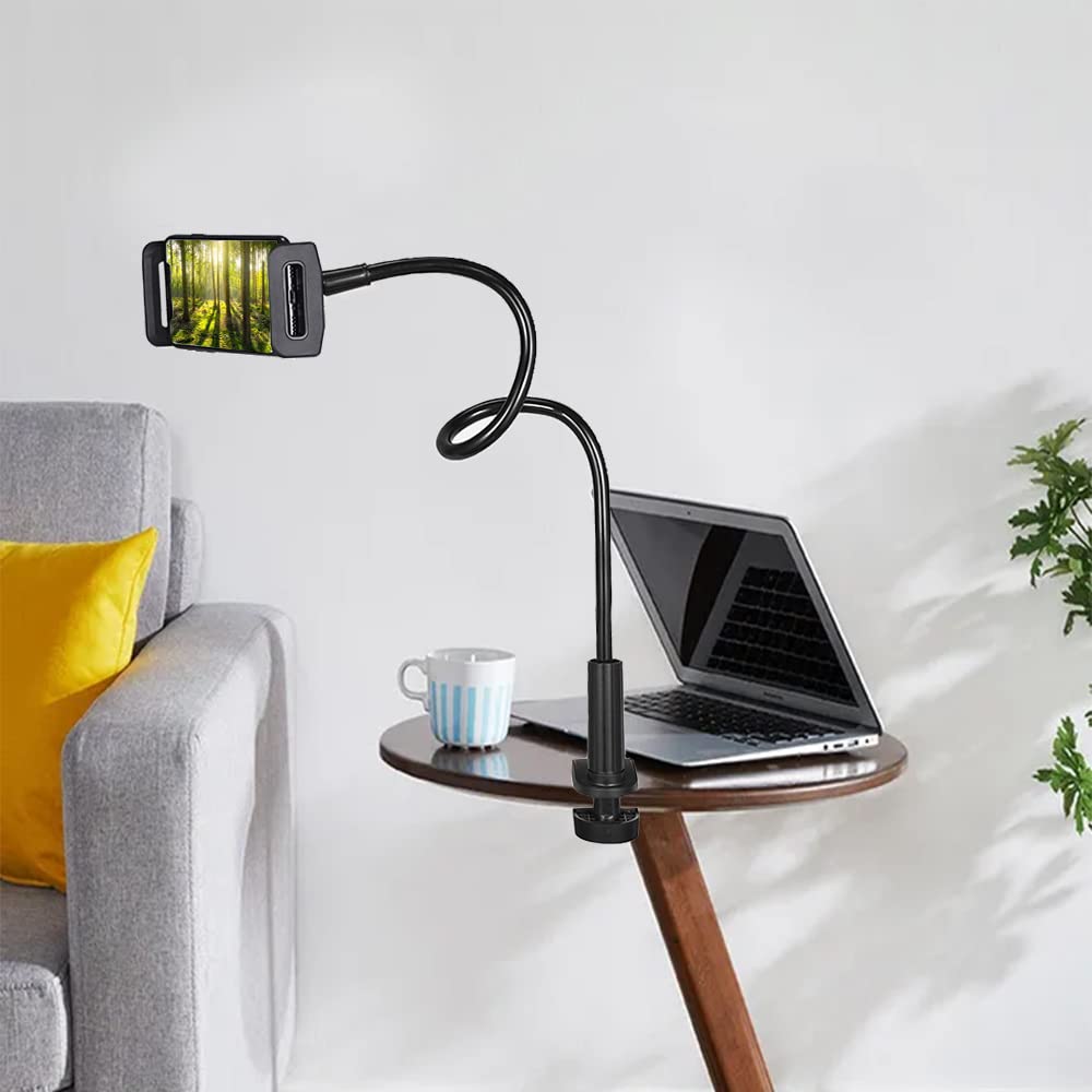 thumbnail: Mobiele Telefoonstandaard Nekhouder Met Flexibele Zwanenhals - 360 Graden Rotatie Voor Bed En Vlog