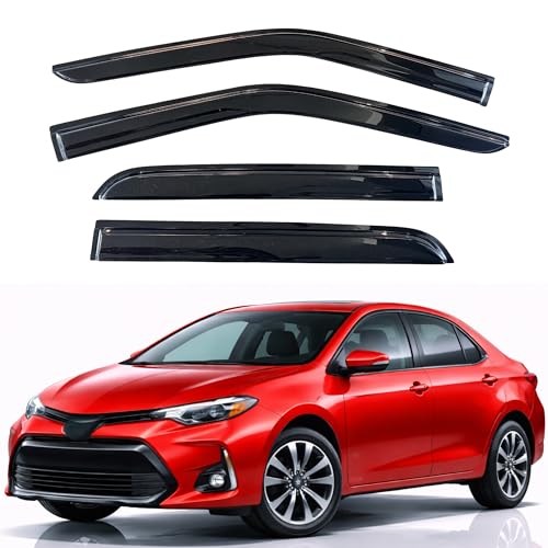 Image of KPY Rain Guards Fit for 2014-2019 Toyota Corolla, Out-Channel Window Visors Vent Wind Deflectors 4PC, Car Accessories for 14-19 Corolla Sedan (Excludes Hatchback)