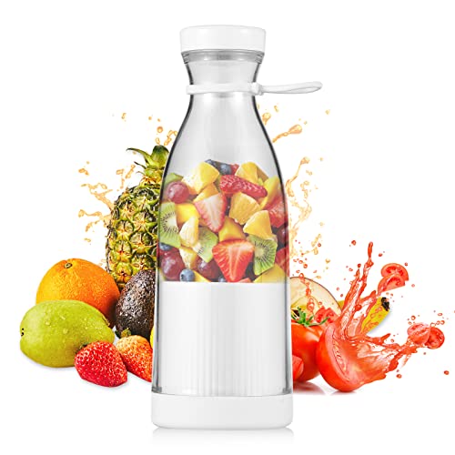 QUKAN Licuadora portátil Fast Jet 2, licuadora eléctrica portátil de 380 ml, taza exprimidora 6 para batidos, jugo, alimentos, batería recargable integrada para viajes, deportes, cocina