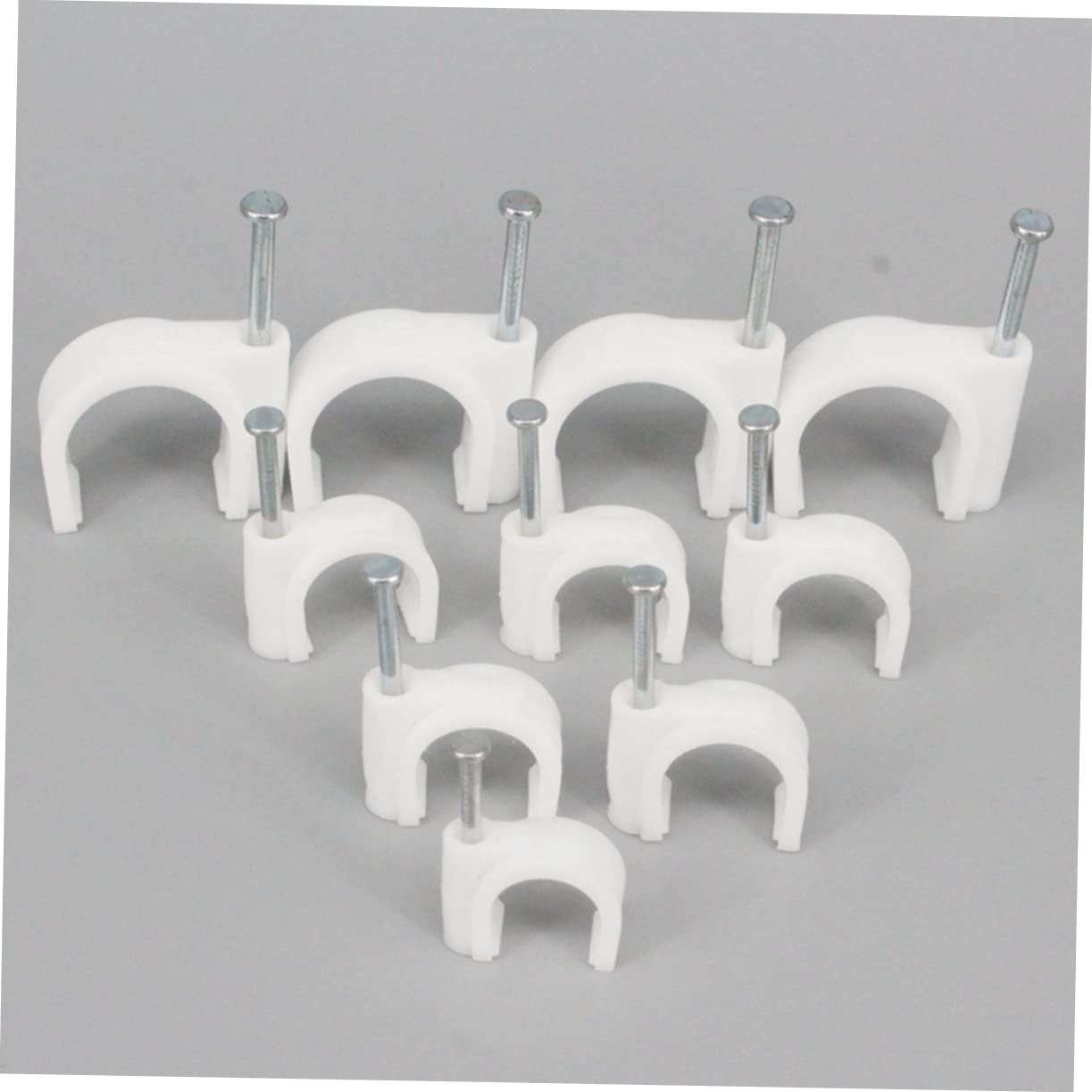 LOT DE 100 Serre-câbles Ronds 12 Mm Câble Électrique Clip Mur De Gestion Des EUR 20,37 - FR