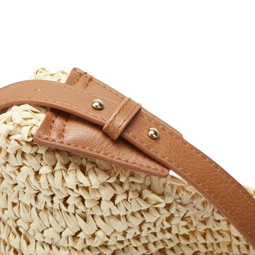 2025 Summer Straw Crossbody Bag Women Casual Handmade Woven Bag Fashion Beach Tote Large Handbag Rattan Dumpling Purse3