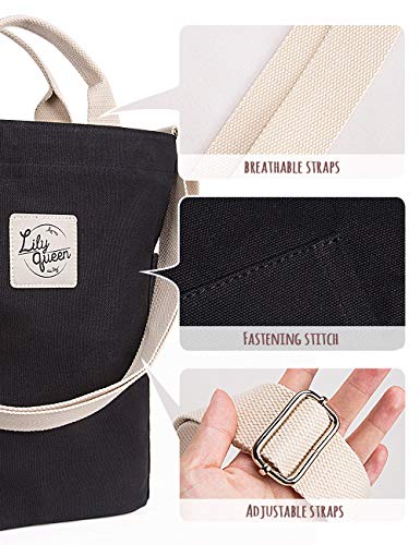 Image of Lily queen Women Canvas Tote Handbags Casual Shoulder Work Bag Crossbody