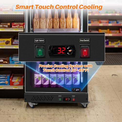 Image of 15Cu.Ft Commercial Refrigerator, Glass Door Display Beverage Cooler Fridge