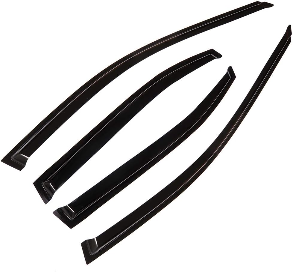 SCITOO Outside Mount Window Visor Deflector Rain Guard Dark Smoke, 4 Pcs Set Fit for 2004-2008 for Acura TSX