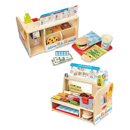 Melissa & Doug hölzerne Schneiden und Stapeln Sandwich Counter | Rollenspiel Holzspielzeug | Food Game | 3+ | Geschenk… – Bild 3