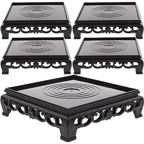 TOYANDONA 5 Piezas Soporte de Plástico para Plantas de Elevador de Macetas Cuadrado para Decoración de Interiores para Peceras y Plantas Suculentas Resistente y Duradero