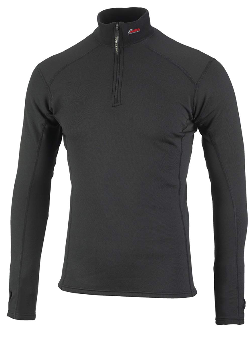 SUB ZERO Mens Factor 2 Insulating Winter Mid Layer Thermal Underwear Zip Neck Turtle Long Sleeve Top (Black, Medium)