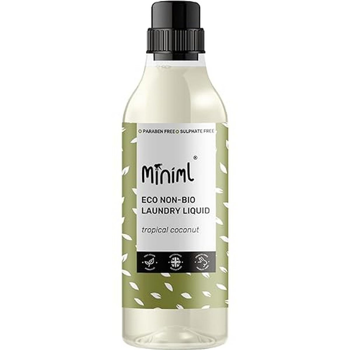 Miniml Eco Laundry Liquid Washing Detergent 1L - Natural Non Bio Coconut Scented Clothes and Fabric Softener for Machine or Delicate Hand Cleaning - 100% Vegan & Cruelty Free (33 Washes)