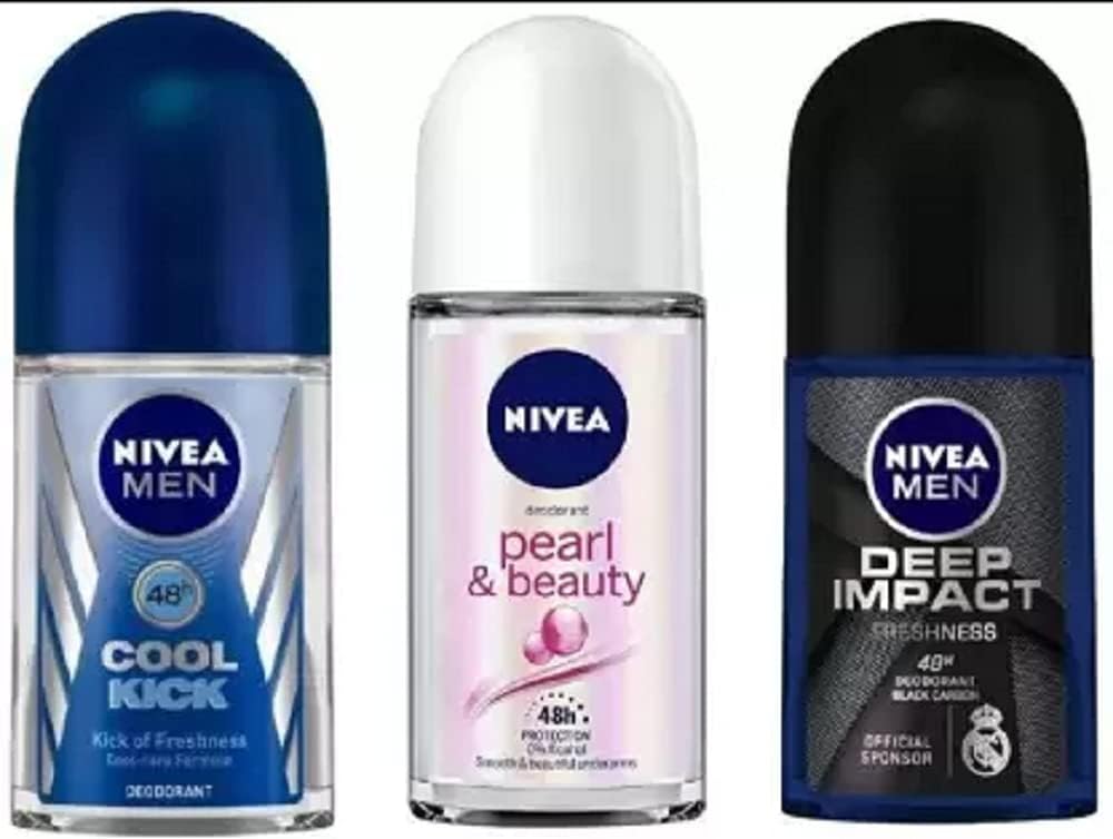 NIVEA Deodorant Roll-On Combo, Cool Kick, Pearl & Beauty, Deep Impact, 50 Ml Each Deodorant Roll-on - For Men & Women (150 ml, Pack of 3)-image-9
