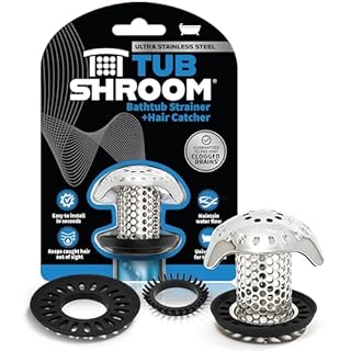 TubShroom Ultra Revolutionary Bath Tub Drain Protector Hair Catcher/Strainer/Snare Stainless Steel, Single Pack