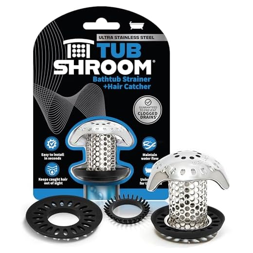 TubShroom Ultra Revolutionary Bath Tub Drain Protector Hair Catcher/Strainer/Snare Stainless Steel, 1-Pack, Silver