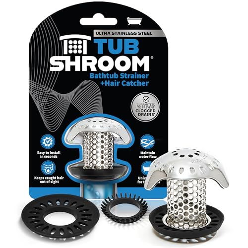 TubShroom Ultra Revolutionary Bath Tub Drain Protector Hair Catcher/Strainer/Snare Stainless Steel, Single Pack by TubShroom - Used condition - US$11.82