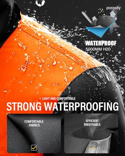 Image of iCreek Rain Suit Waterproof Jacket and Pants Hi Vis Raincoat for Men and Women Reflective Outdoor for All-Sport Work