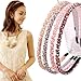 Casualfashion 6Pcs Bling Bling Double Rows Crystal Rhinestone Headband for Women Girls Thin Hair Hoop Fashion