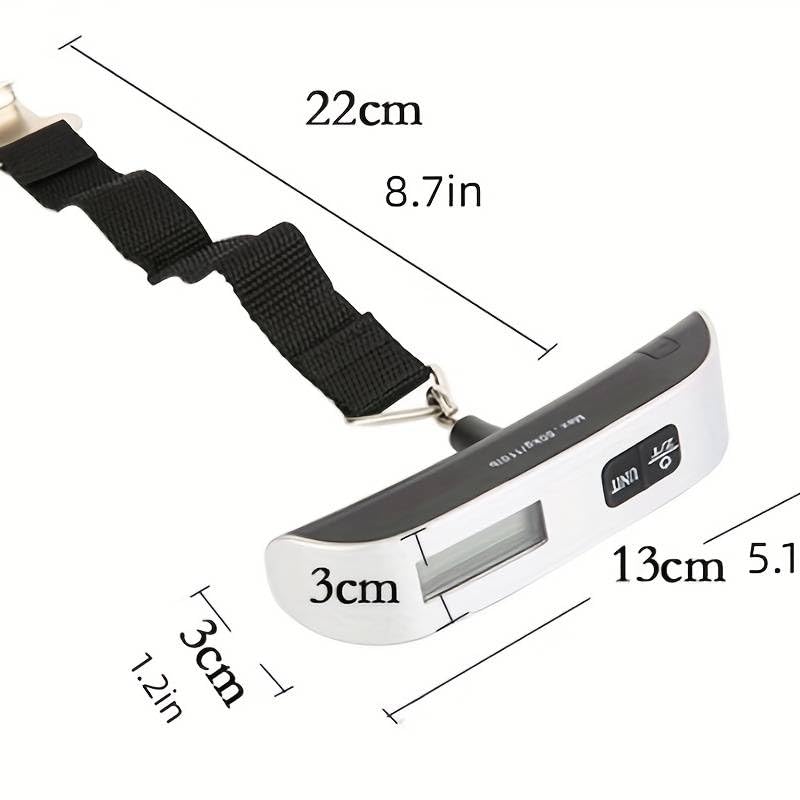 Miniatura 2 de Balanza de equipaje 110 lb50 kg retroiluminación pantalla LCD portátil de mano báscula electrónica - Balanza digital postal equipaje colgante escala