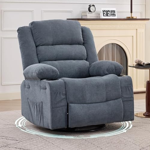 Image of Rocking Recliner Chair for Adults 360 Swivel Manual Recliner