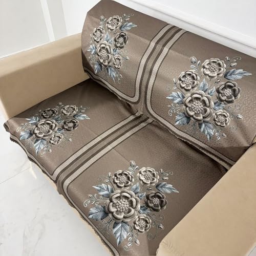 Image of Homerz Premium Waterproof Jasmine Joe Sofa Seat Cover - Floral Printed Sofa Protector | Non-Slip, Washable & Durable Sofa Protector (Mouse, 2 Seater with Back)