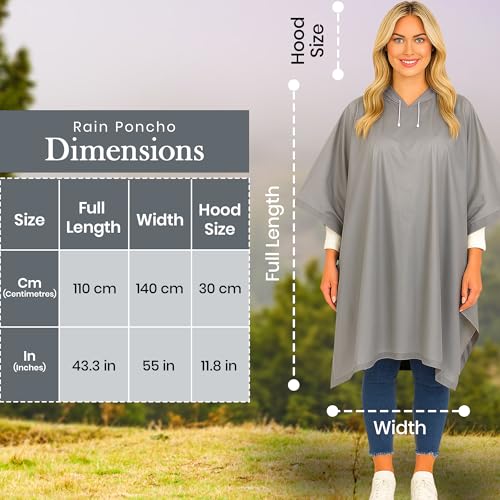 REDSTAR 2 Pack of Rain Poncho Waterproof Adult Raincoats - Waterproof Rain Coats for Men or Ladies Raincoat - Reusable Waterproof Poncho Festival Accessories - Waterproof Ponchos Adults Rain Coat - Image 3
