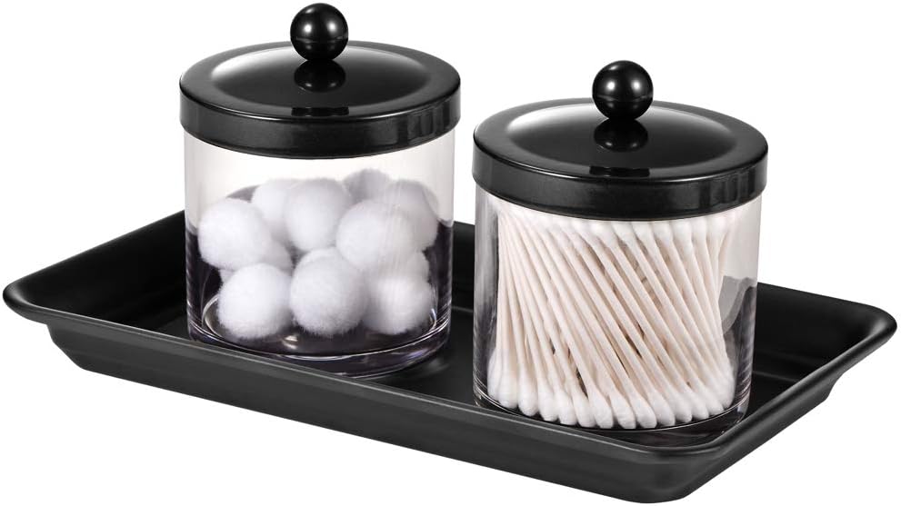 Vintage Farmhouse Decor Metal Vanity Tray(2 Pack),Countertop Guest Hand Towel Storage Organizer Tray Dispenser, Sturdy Holder for Perfume,Cosmetics, Jewelry, Makeup Bathroom Organizer (Black) : Home & Kitchen