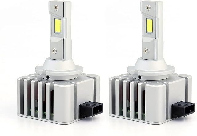 CPH D-Series D1S 9000LM White 6000K 12 V 35W OEM Car Headlight LED bulbs, compatible with all D1S HID xenon headlamp bulbs, HID direct replacement, laser white light bulbs, pack of 2