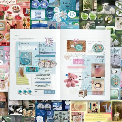 Image of Retro Japanese Sticker Book with Over 1200 Pcs, 30 Sheets of Manga Style Aesthetic Stickers for Journaling and DIY Craft