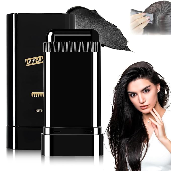 Hair Color Stick for White Hair Coverage | Waterproof & Sweat-Proof Hair Dye Touch-Up | Easy-to-Use Comb Applicator | Quick Root Touch-Up Stick for Men & Women | Temporary Hair Color Pen (BLACK)20g (20g)-image-32