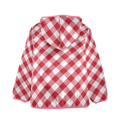 GuoChe Buffalo Plaid Red White Fleece Jacket Baby Boy2