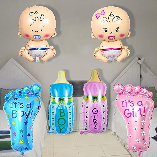 Maigendoo Welcome Baby Balloons Set Teat Bottle Mylar Helium Balloon Feet Balloon Boy Girl Baby Shape Balloon Kit For Pregnancy Gender Reveal Baby Shower Theme Birthday Party Decorations #TOP2