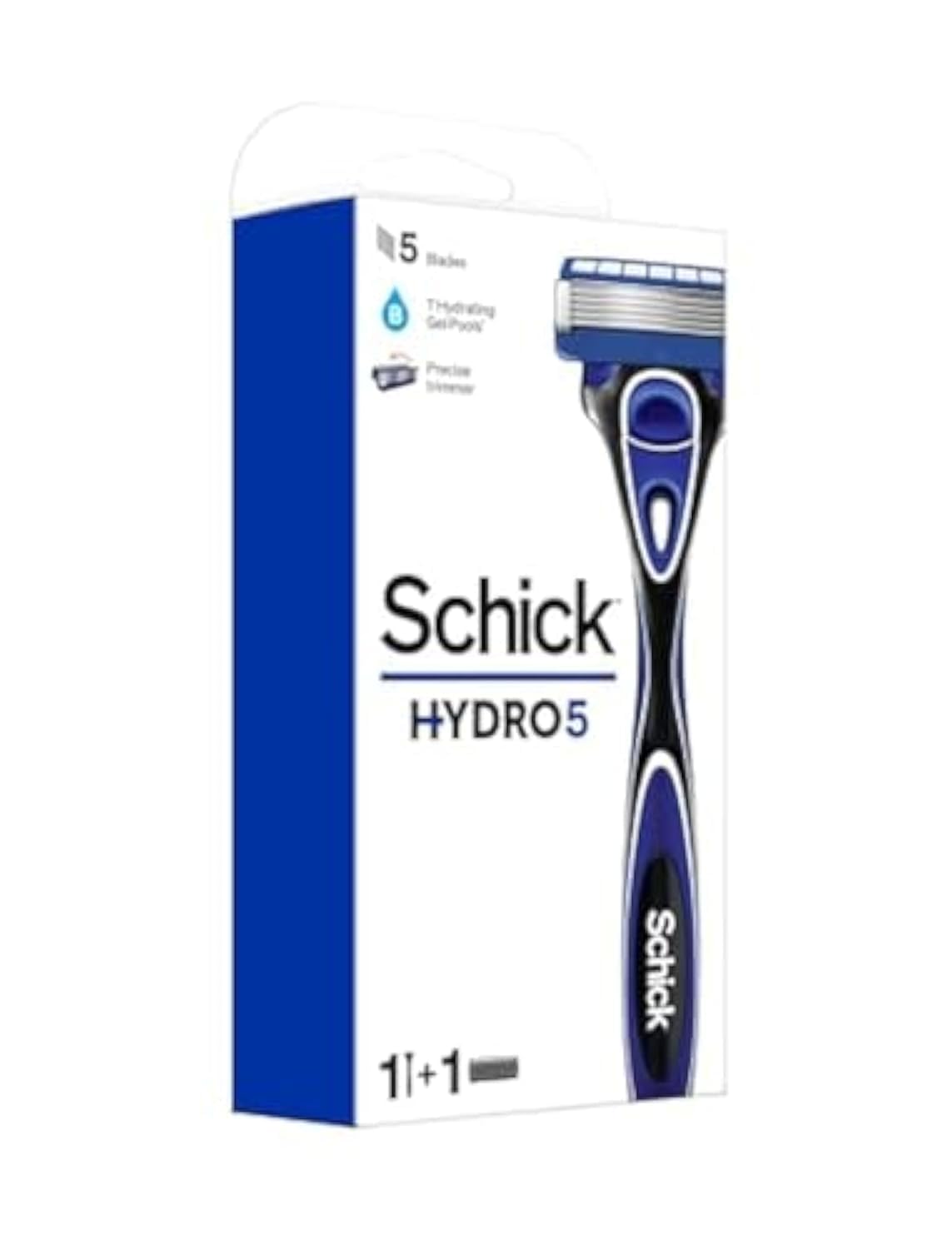 Hydro 5 Kit, pack of 1 | 5 Ultra Glide Blades 7 Gel Pools A Flip Trimmer|Ergonomic Designed Premium Highgloss Metal Razor Handle