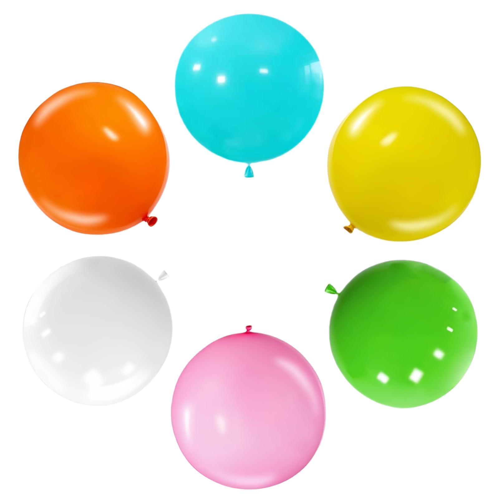 6 Palloncini Giganti 90 Cm In Lattice – Colorati, Molto Resistenti, Per Matrimonio, Compleanno, Laurea, Battesimo, Feste (Bianco, Rosso, Rosa, Fuxia, Arancio, Verde)
