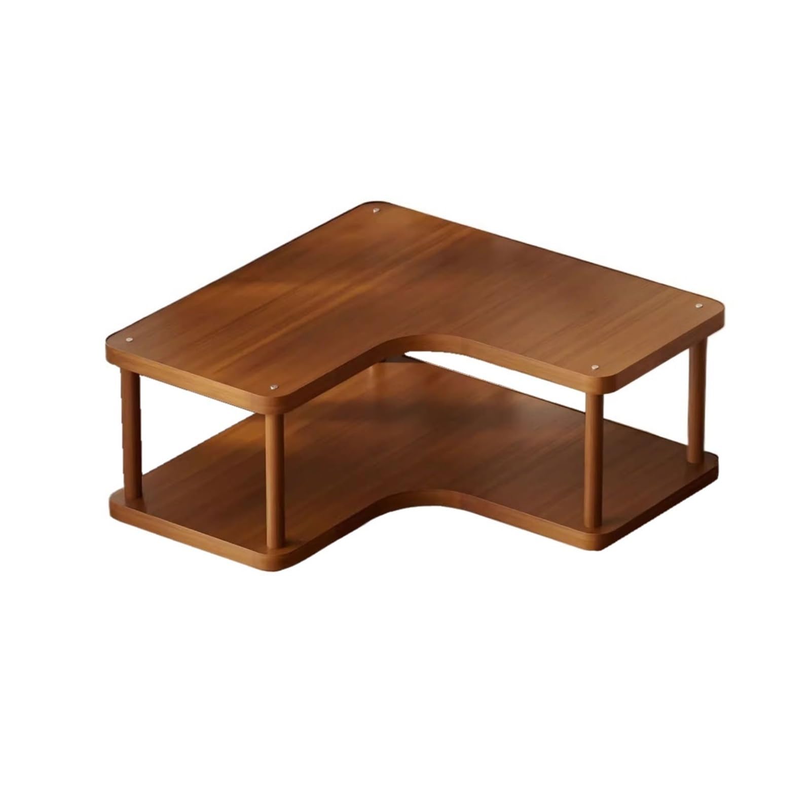 Zhaoj24-05 Bookcase Corner Desktop Minimalist Organizer Shelf Bamboo Small Bookshelf for Office Home