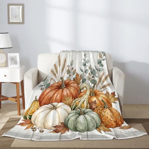 Jeté de citrouilles couverture d'automne orange salon lit 152x203 cm