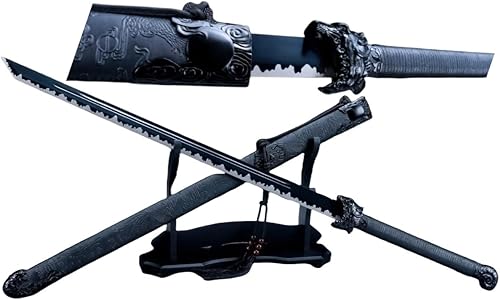 Tiger Tang dao,Walking Sabre Sword Real,Hoja de acero de alto carbono forjada a mano,Accesorios de aleación