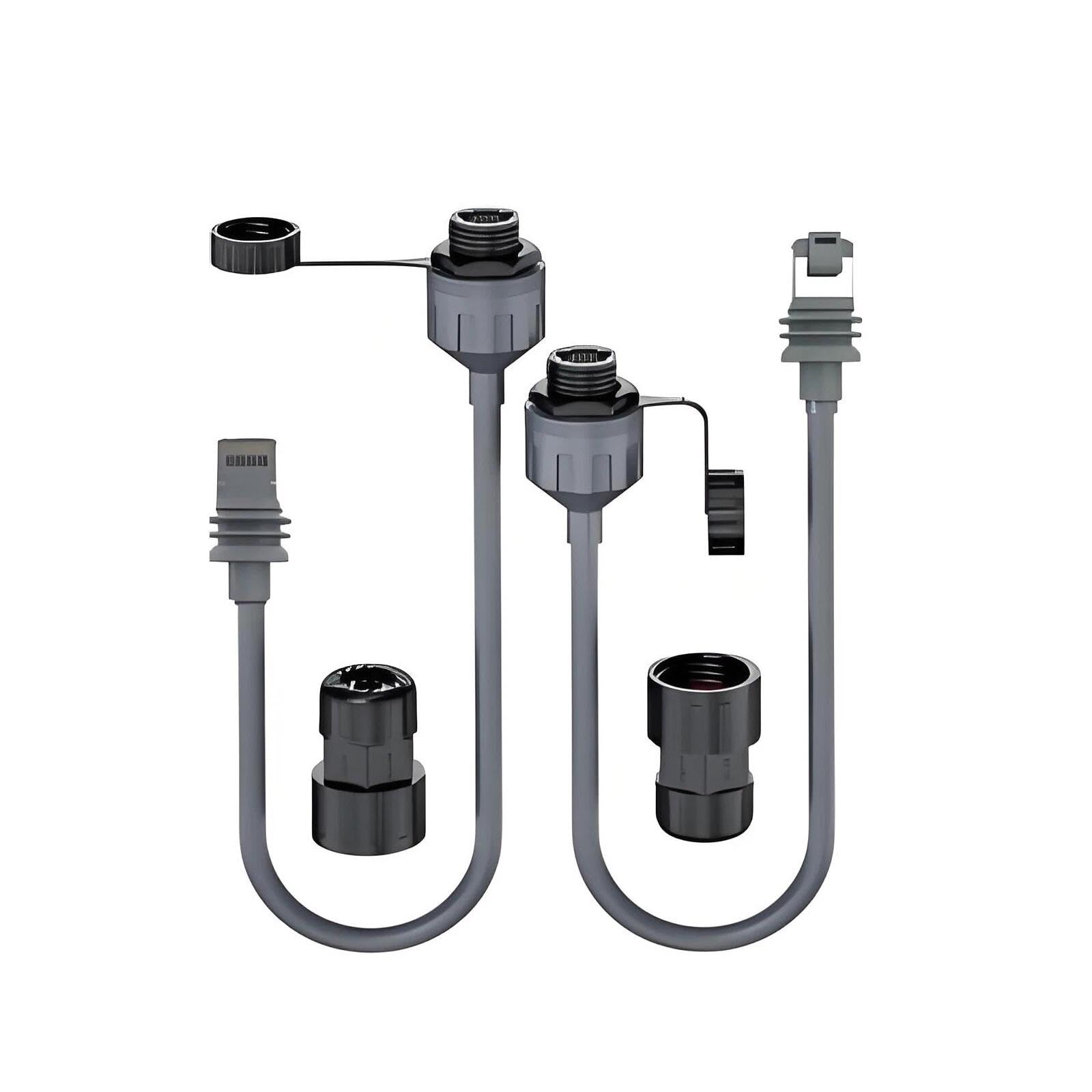 2-Pack Waterproof Ethernet Cable Adapter for Starlink Gen3 – 0.5M CAT5E FTP Extension with RJ45 Molded Connectors, IP68 Rated Outdoor RJ45 Cable Kit