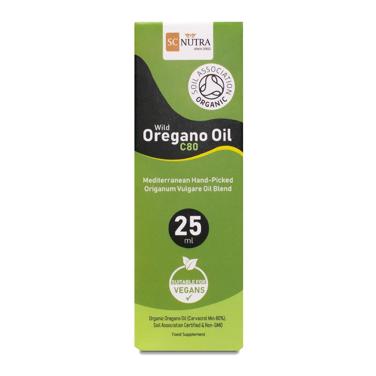 Huile d'origan 25ml - Huile d'origan sauvage C80-80% carvacrol - Aucun additif - Végan - Origanum vulgare hirtum - SC Nutra (Sweet Cures)