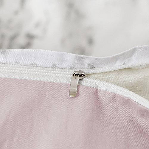 Softta Full Size Marble Bedding Set 100% Cotton 3 Pcs Duvet Cover Set With 2 Pillowcase, Zipper Closure Marble In Pink (Pink B, Full) .Ties - Modern Design Marble For Kids And Adult #TOP6
