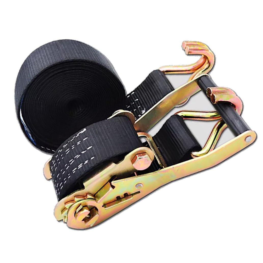 Cinghie A Cricchetto, 11023 Lbs, In Poliestere Resistente, Con Gancio A J, Fissaggio Del Carico Per Biciclette, Camion, Rimorchi, Tetto Auto, Ecc(Nero, 1 Confezione)(L 5m/196.9in)