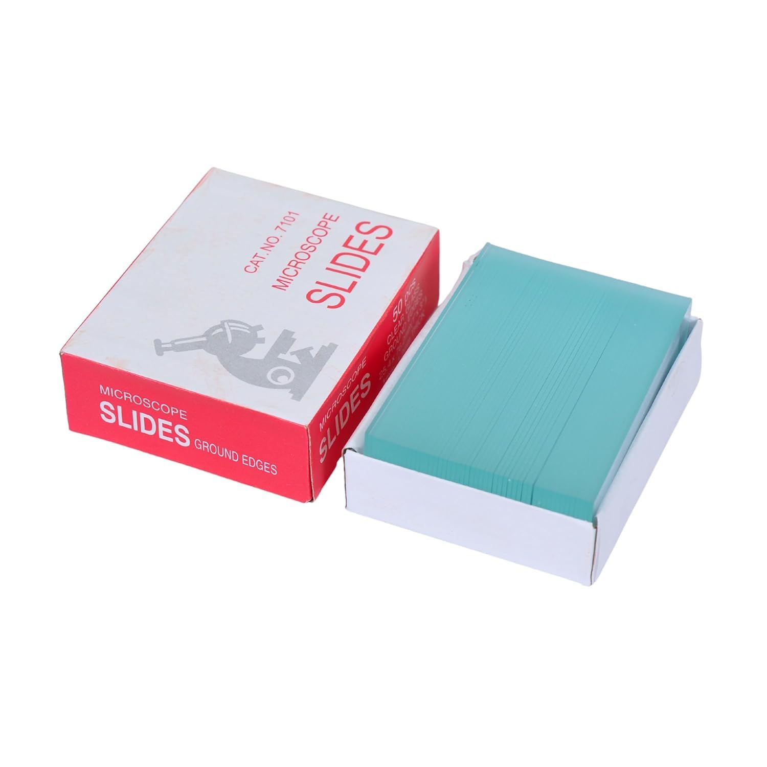 microscope glass slides & cover slips set | 50 slides + 50 cover glasses | pre-cleaned optical glass | laboratory, biology, microbiology, pathology, school & college use