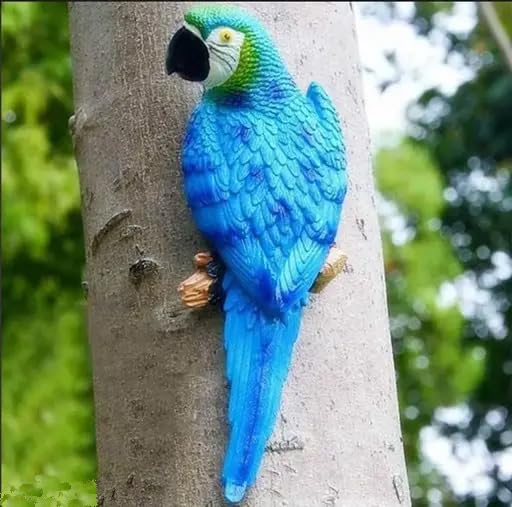 craftpitaraa Blue Parrot Handmade Resin Parrot Decoration Sculpture for Hanging on Nail on Wall or Tree Decor Materal Resin Inches | Bird Sculpture for Home Decor, Garden Decor, Balcony Decoration-image-15