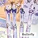 MOZXIRZ 4 Pcs Gel Pens Purple Butterfly Pens Cute Retractable Pens 0.5mm Black Ink Writing Pen for Women Girls Men Boy Pen Office School Supplies (Purple Butterfly)
