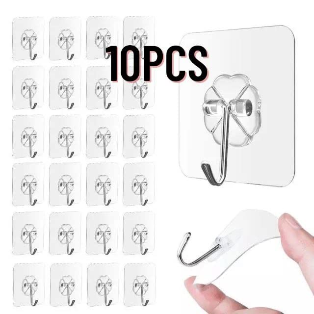 EVA 10Pcs Wall Hooks, Self Adhesive Hook, Steel Hook, Hooks