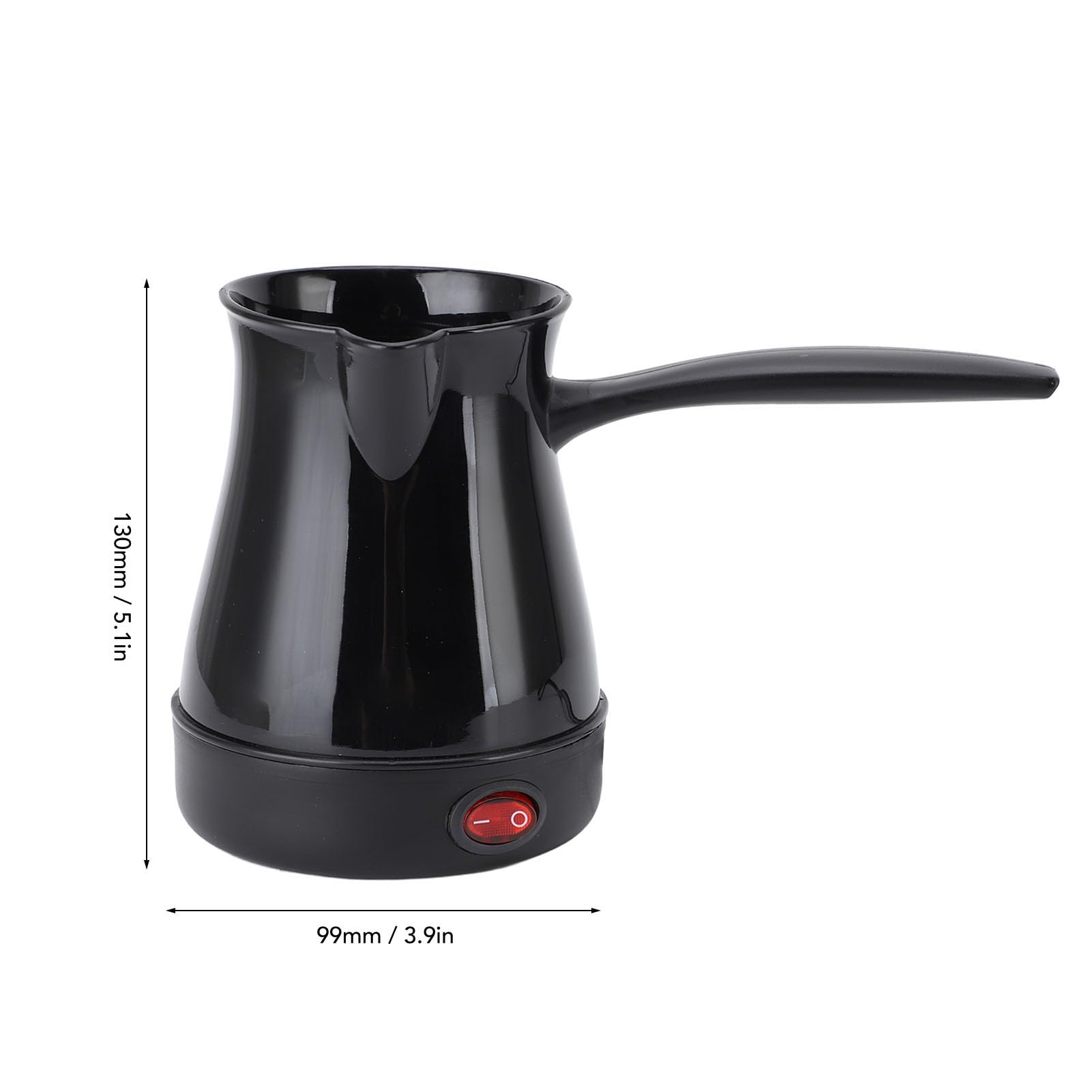 SENECESLI Théière turque électrique, 300 ml, en acier inoxydable, pour la maison et les voyages, noir