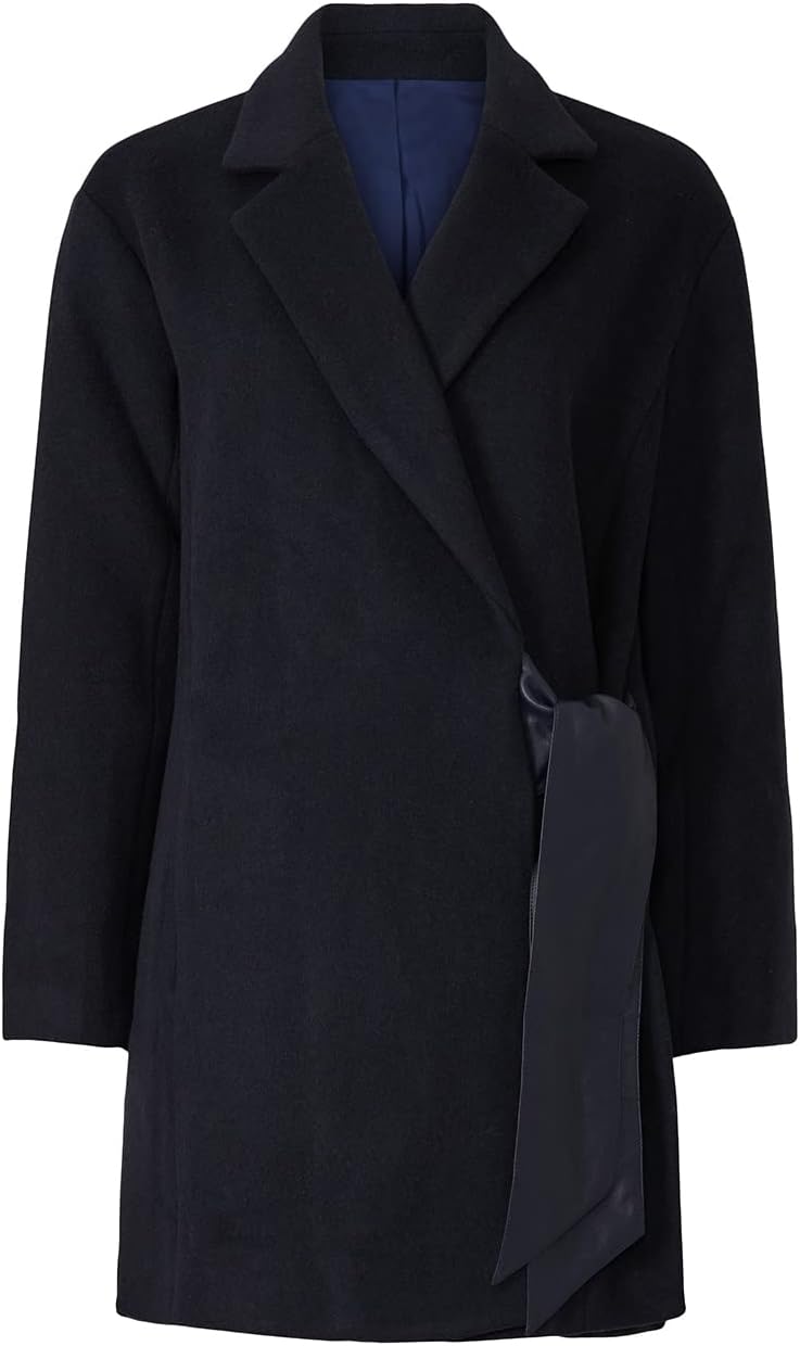 womens Navy Wrap Tie Jacket - Image 2