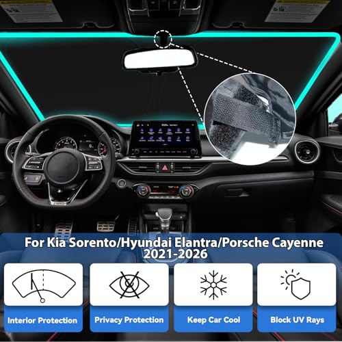 Image of Windshield Sun Shade for Kia Sorento 2021-2026 Cayenne /Forte