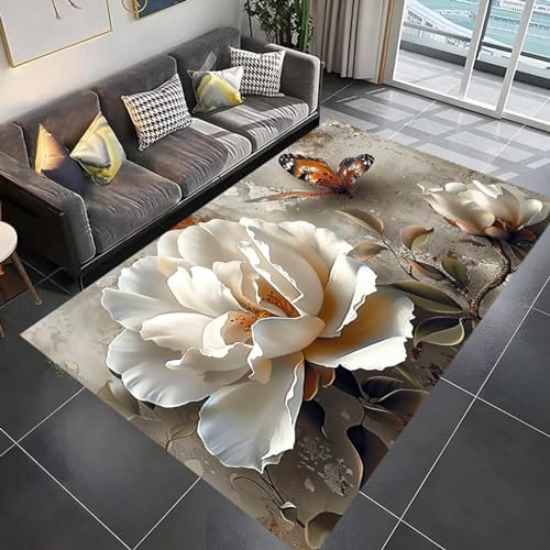 Tapis de luxe à fleurs décoration de sol haut de gamme pour chambre