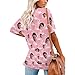 Women Personalized Short Sleeve T-Shirt Funny Custom Face Photo V-Neck Tops Plus Size Floral Printed Summer Blouse(# Flamingo,M)
