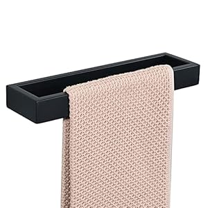 SAYAYO Handdoekrail Wandmontage Zwarte Handdoekhouder Handdoekring voor Badkamer Keuken SUS304 Rvs 10Inch/260MM, EGKN2210-260-B