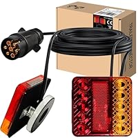 CXTM LED Anhänger Rückleuchten Set Mit Magnet und 7,5m Kabel, 12V Universelle Wasserdichte Rücklicht Anhänger Mit 7 polig Stecker für PKW, LKW, Wohnwagen und Nutzfahrzeuge(Red)