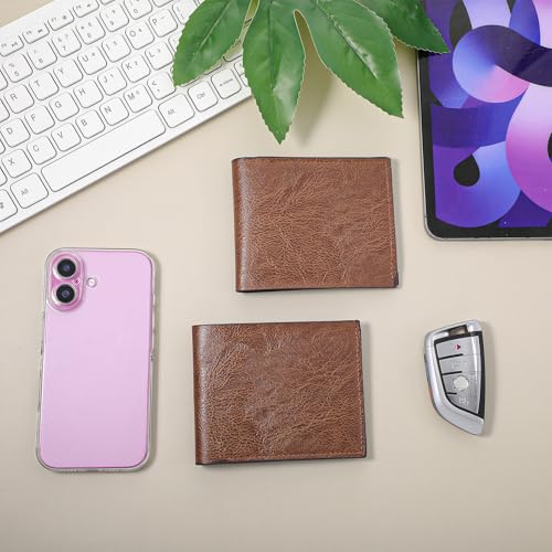 MAQUITA 12 PCS Leather Bifold Wallets for Men,Men’s Wallet Bulk for DIY Engraving,With money clip,card holder 7